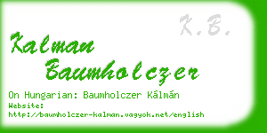 kalman baumholczer business card